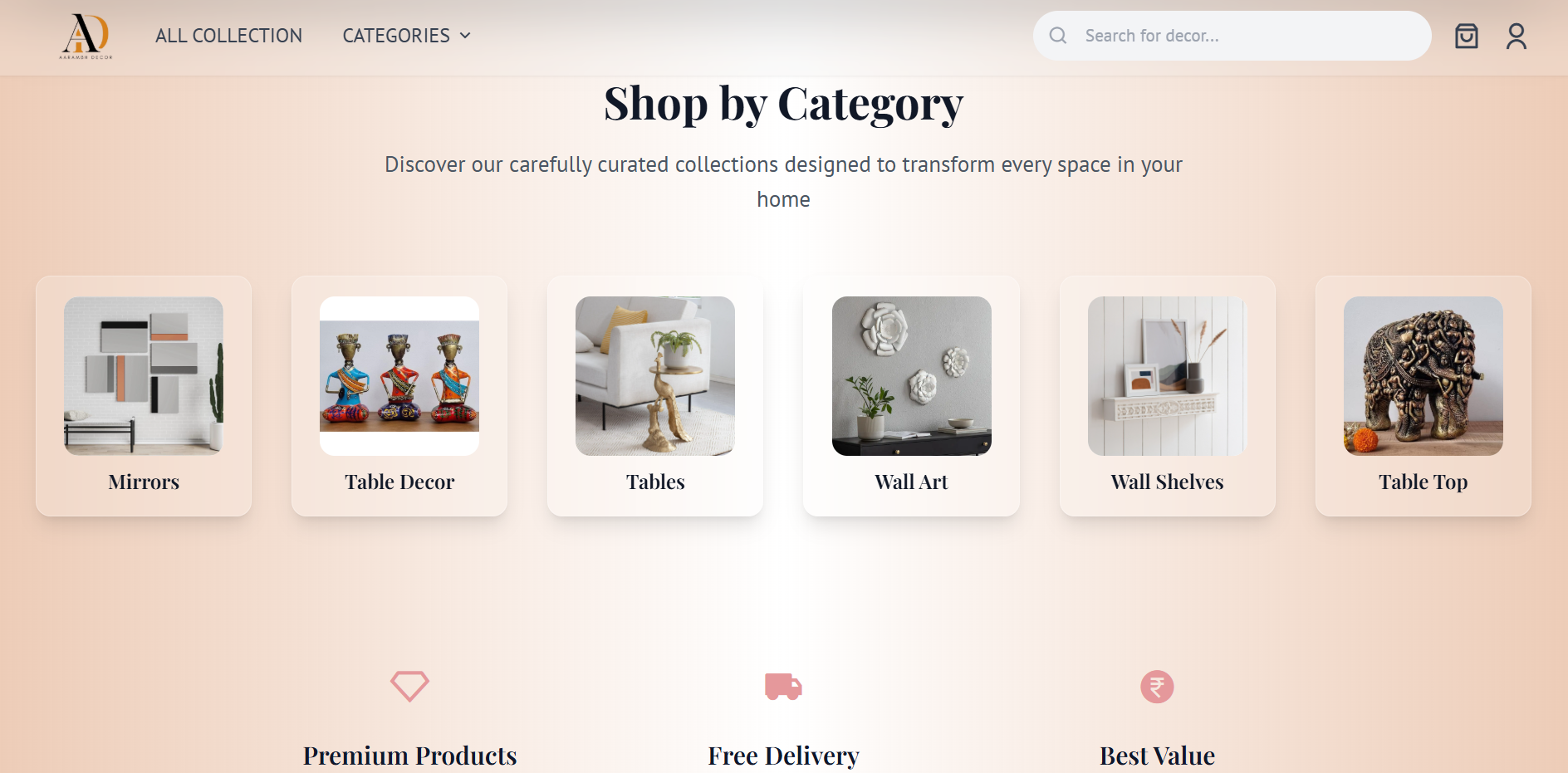 Aarambh Decor - Home Decor E-Commerce Website